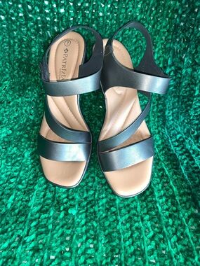 Patrizia Women's Black Strappy Slingback Sandals - Comfortable Everyday Wear